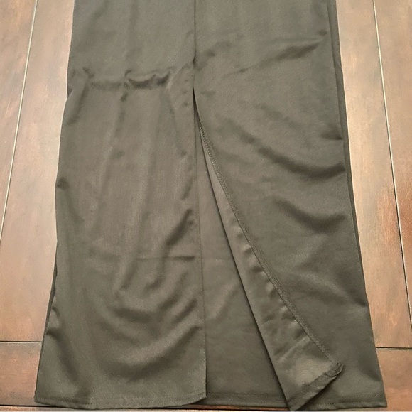 PrettyLittleThing Black One Shoulder Fitted Maxi Dress Women Size US12 - Picture 6 of 7